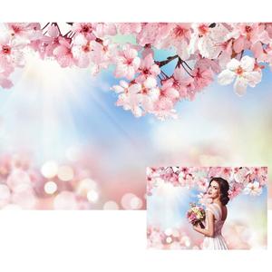 Renaiss 10x8ft Cherry Blossom Floral Backdrop Pink Flower Sunshine Bokeh Romantic Nature Scenery Photography Background for Wedding Bridal Shower Birthday Party Decor Photo Booth Props (WSNBK34260)