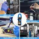 Bluetooth Clamp Meter, TRMS 6000 Counts Auto- Ranging Clamp on Ammeter, 1000A AC/DC Current Clamp Volt Meter, Wireless Clamp Multimeter Measures Capacitance, Ohm, Hz, NCV and Temperature