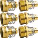Hourleey Garden Hose Repair 1/2 Inch, Aluminum Mender Hose Connector Fitting with Clamp, Fit 1/2" Male & Female Hose Connector, 3 Sets