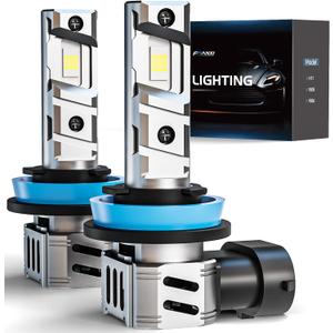 FRANXI H11 Bulbs Fog Lights, H8 H9 H16 Lights 60W Super Bright 6000K Cool White, 1:1 Design with Cooling Fan, Plug and Play, Pack of 2