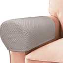 Roytub Stretch Couch Arm Covers, Breathable Armrest Cover for Sofas and Chairs Armrest Cover Keep Home Clean, Scratch-Resistant Sofa Arm Covers Protect and Decorate Your Sofa(Medium, Taupe, 2PCS) (M - 17.5"(D)  6.3(W)  8.2(H))
