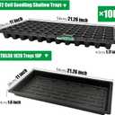 RooTrimmer 10 Pack 1020 Seed Starter Trays and 10 Pcs 72 Cell Plug Trays, Thick Durable Seedling Plastic Nursery Tray for TD538 1020 Tray Germination (10 Sets), 72 Cells-shallow