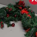 Christmas Garland,Christmas Garland with Lights Battery Operated,9 ft Rattan Artificial Flower Vine Plants Xmas Decorations for Indoor Outdoor Home Mantel Fireplace Stairs