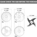#12 Stainless Steel Grinder Plate Assortment Comes with 4 Stainless Steel Grinder Plates and 2 Knives