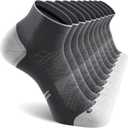 CS CELERSPORT 5 Pairs Ankle Compression Socks for Men and Women Running Athletic Socks, Grey (5 Pairs), Large/X-Large