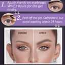 Peel Off Eyebrow Gel, Waterproof Tattoo Eyebrow Gel Easy Peel Off for Women, Last Up to 3 Days Natural Brow Color, Easy Application for All Skin Types - 03 Gray Brown