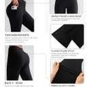 RUNNING GIRL Womens Ribbed V Crossover High Waist Yoga Pants Flare Leggings for Women with Side Pockets (Black, S)