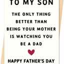 10 x Fathers Day Card Gifts for Son, Father’s Day Cards Gifts Decorations for Son from Mom