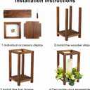 8 Set/24 Pcs Wooden Wedding Lantern Centerpiece Include 8 Wooden Lantern Candle Holder 8 Flameless LED Candle 8 Eucalyptus Leaves Wreath for Centerpieces Wedding Table Party Farmhouse Decor