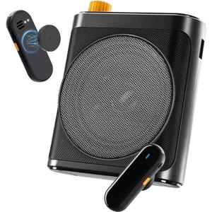 Tearstone Voice Amplifier for Teachers with Wireless Magnetic Lavalier Microphone, Bluetooth Portable Rechargeable Speaker, 2 Mics for Classroom, Meetings, Speeches, Outdoor (Black)