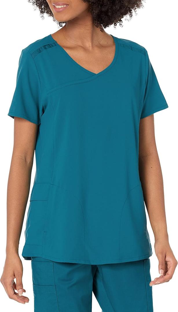 WonderWink Women's Mock Wrap Scrub Top (Caribbean)