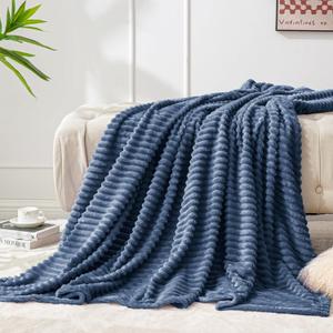 BEDELITE Fleece Throw Blanket for Couch – 3D Ribbed Jacquard Soft and Warm Decorative Fuzzy Blanket – Cozy, Fluffy, Plush Lightweight Navy Blue Throw Blankets for Bed, Sofa, 50x60 inches BEDELITE Fleece Throw Blanket for Couch – 3D Ribbed Jacquard Soft and Warm Decorative Fuzzy Blanket – Cozy, Fluffy, Plush Lightweight Navy Blue Throw Blankets for Bed, Sofa, 50x60 inches