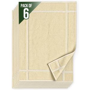 Pearl Linens Pack of 3 100% Cotton Bath Mat 18x25 inches, Soft & Absorbent Quick Dry Bathroom Mat Set, Not Bathroom Rugs, After Shower Mat, Bath Tub Mat, 781 GSM, Machine Washable, Beige
