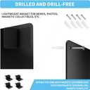 2Pack Magnetic Board,17.1" x 11.8" Magnet Display,for Magnets and Bulletin Board,Suitable for Wall, Refrigerator, Compartment, Cabinet etc,Comes with Dual Lock Tape for Easy Hanging (Black