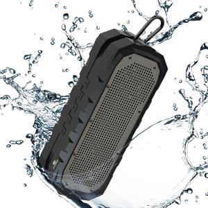 Outdoor Waterproof Wireless Bluetooth Speaker with Stereo Sound & Deep Bass, 15H Playtime, USB/AUX/TWS Pairing, Hands-Free Calling for Camping, Travel, Home (Black)