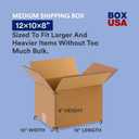 BOX USA Shipping Boxes 12"L x 10"W x 8"H, 25-Pack Small Corrugated Cardboard Box Shipping, Packaging, Moving, Storage Box for Home or Business, Strong Wholesale Bulk Boxes