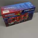 Large Fire Truck Toy with 2 Firefighters & Rescue Tools, Lights & Siren Sounds, Assemble & DIY Fire Rescue Truck Vehicle Toy for Boys Girls Christmas Birthday Gifts Kids Toys for 3 4 5 6 7 8 Years Old