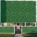 Fake Boxwood Grass Wall Roll with White Flower, 48"x120" (40 sqft)