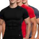 MagnaMan Men's Compression Shirts 3 - Pack: Moisture - Wicking Athletic Baselayer Tops (XXL)
