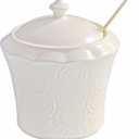 13.5oz Sugar Bowl with Lid and Spoon Ceramic Sugar Creamer Container, Sugar Jar, Durable Sugar Pot for Coffee Bar Accessories, Coffee Bar Decor (NH)