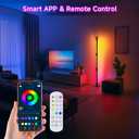 SANBEN RGB+IC Floor Lamp, Smart LED Corner Lamp with Music Sync and 16 Million DIY Colors, App & Remote Control, 360° Rotating Standing Floor Lamp with Spotlight for Bedroom Living Room