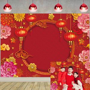 Chinese New Year Photography Backdrop 2026 Year of The Horse Spring Festival Party Decoration Vietnamese Chinese Style New Year Backgrounds (7x5FT)