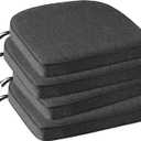 Outdoor Round Corner Seat Cushion, 17"x16"x2", Set of 4, Non Slip Seat Cushion Pads with Removable Cover for Patio Furniture, Garden Yard Lawn, Charcoal Gray