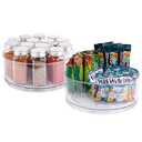 Oizeir Lazy Susan Turntable (2-Pack) - Clear Acrylic, Rotates 360 Degrees, Easily Organize Your Fridge, Cabinet or Counter - Carousel Storage for Food, Spices, Cosmetics