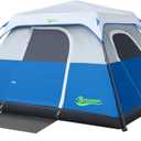 BeyondHOME 6 Person Instant Cabin Tent, 60 Sec Setup Family Camping Tent, Waterproof & Windproof Tent with Top Rainfly, Upgraded Ventilation System, for Car Camping Outdoor, Sky Blue