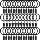 40 Pack Metal Curtain Rings with Clips, Drapery Clips Hooks, Decorative Curtain Rod Clips 1.5 in Interior Diameter, Vintage Black