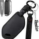 7 Buttons Key Cover Compatible with Kia Sportage 2026 2025 K4 K5 Telluride 2027 Carnival Sorento EV6 EV9 Genuine Leather Car Key Fob Case, Black