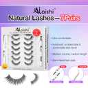 2 x Wispy False Eyelashes Kit With Bond, Seal and Tweezer, 7 Pairs Natural Look Fake Cat Eye Lashes Strips Thin Band Extensions Waterproof Easy Eyelashes for Beginners DF2