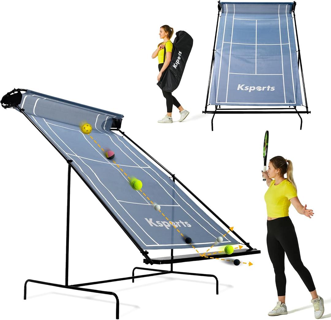 Ksports Tennis Rebounder Net Multi Racket Sports Trainer for Tennis, Pickleball, Padel, Squash & Racquetball Quick Assembly, Portable with Carry Bag, Large