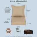 24x24 Inch Outdoor Deep Seat Cushions Set of 2,Thick High-Density Foam, Piped Edges & YKK Hidden Zipper,Water-Resistant UV-Resistant Polyester for Patio Furniture,Toffee