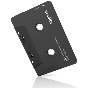 Arsvita Car Audio Bluetooth Wireless Cassette Receiver, Tape Player Bluetooth 5.0 Cassette Aux Adapter, Black