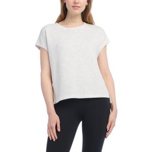 Danskin Women's Crew Neck Cap Sleeve Cloud T-Shirt (Gray, L)