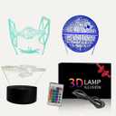 TITISKIN 3D Illusion LED Night Light,16 Colors Gradual Changing Touch Switch USB Table Lamp for Holiday Gifts or Home Decorations 3Pattern