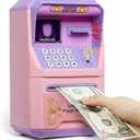Piggy Bank for Kids, ATM Coin Bank Toys Gifts, Electronic Piggy Banks Money Safe for Kids Toys Ages 3 4 5 6 7 8 9 10 11 12 Year Old Girls Birthday Gifts, Pinkish Purple