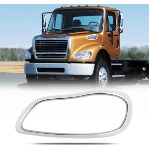 Right Chrome Headlight Bezel Trim Compatible with 2002-2018 Freightliner Business Class M2 100 106 112 Headlamp Cover Replacement