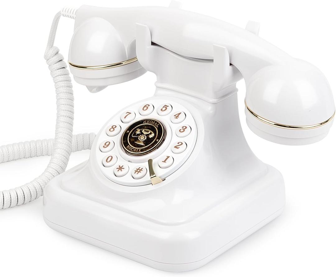 Sangyn Audio Phone Guest Book Audio Guestbook Wedding Phone Record Guest Voice for Birthdays Party Graduation Baby Shower Retirement Special Occasions, White