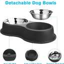Epetslove Dog Bowls Double Dog Water and Food Bowl Stainless Steel Bowl with Non-Slip Resin Station, Pet Feeder Bowls for Puppy Medium Dogs Cats