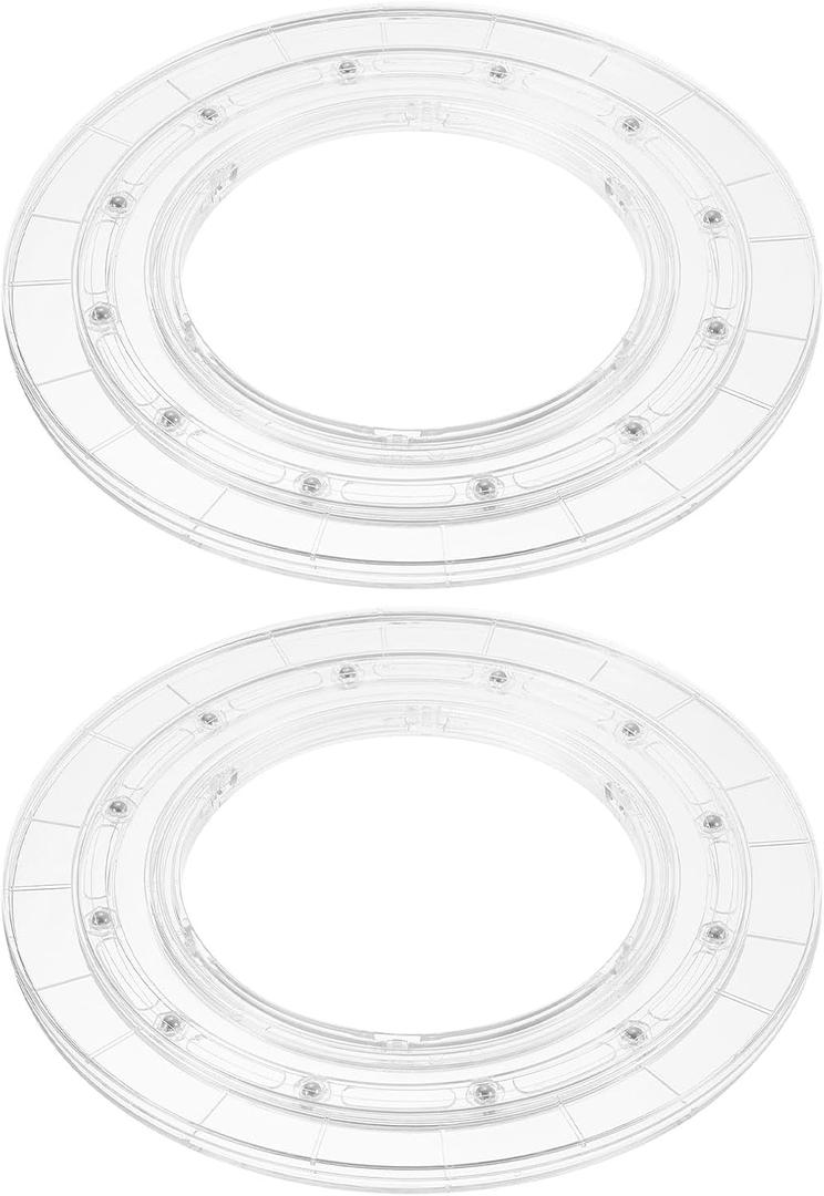 uxcell 2Pcs Acrylic Lazy Susan Turntable, 12 Inch Clear Turntable Organizer Ball Bearing 360 Degree Ring Rotating Tray for Spice Rack Table Cake Kitchen Pantry Decorating Bathrooms