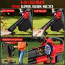 3-in-1 Leaf Vacuum Cordless with Bag Compatible for Milwaukee 18V Battery, Electric Leaf Blower with Vacuum & Mulcher with 40L Bag, Leaf Blowers for Lawn Care, Turbo Mode (No Battery)