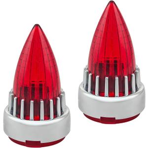 Motorcycle Bullet Turn Signals' Lens Covers 2 Pack, Red Rear Tail Light Lense Universal fit Harley Softail Street Glide Sportster Dyna Fatboy Heritage Deluxe Bikes Accessories (Red Lens/Chrome)