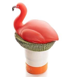 XY-WQ Flamingo Chlorine Floater, Floating Pool Chlorine Dispenser, Fits 1 and 3 Inch Tablets for Large and Small Pools, Hot Tub, Spa