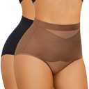 Nebility 2 Piece Tummy Control Shapewear Butt Lifting Underwear for Women Lower Belly Waist Trainer Seamless Faja Body Shaper. Size M