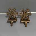 2 Pieces Snowflake Christmas Stocking Holder Christmas Hooks Skid Mantel Hooks Hanger for Fireplace Free Standing Christmas Decorations