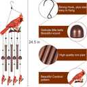 Gifts for Mom, Wind Chimes for Outside Perfect for Outdoor Gardens Patios Home Decor, Features Melodious Tones Create a Zen Atmosphere, Retirement Gifts for Women Men(Colorful Cardinal)