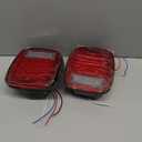 LIMICAR RV Tail Lights, Square 43 LED Trailer Lights, 2PCS Red/White Stop Turn Back up Reverse Tail Lights w/License Plate Light for Truck Trailer Jeep YJ TJ JK CJ