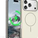for iPhone 17 Pro Max Case, [Compatible with Mag-Safe] [Anti-Slip Edge Design] [Military Drop Protection] Heavy Duty Shockproof Hard Back Protective Phone Case - Porcelain White